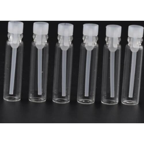 MUB - 1 ml (100 pieces) Hot Selling Mini Glass Oil Bottle Test Tube Bottles Sample Size Containers Perfume Sample Vials
