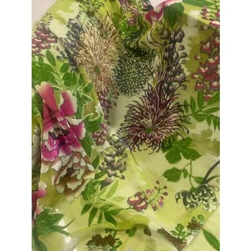 2016 new fashion burnt out silk velvet clothes one-piece dress outerwear fabric green yellow the elapsing rich silk fabric