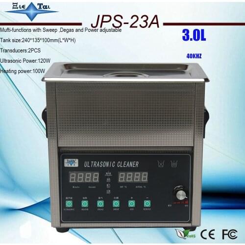 Newest hot sale JPS-23A ultrasonic cleaner 220v/110V 3L Mufti-functions with Sweep ,Degas and Power adjustable