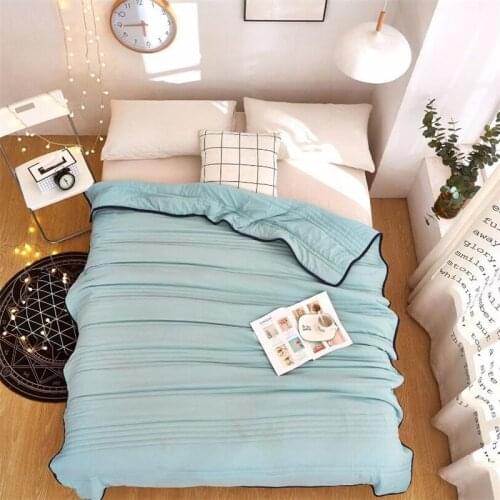 Plain Summer Adult Blanket Quilt Three Size Washed Polyester Summer Nap King Queen Size Sleeping Blanket Quilting
