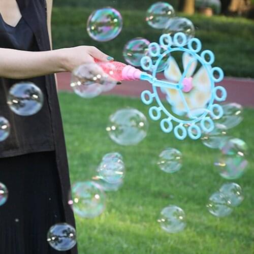 Porous windmill bubble blower windmill bubble wand spinner bubble machine soap bubble machine summer outdoor childrens toys #W