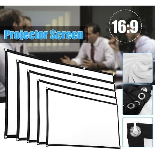 16:9 Projection Screen Home Simple Wall-mounted Projector Screen Portable Reflective Cloth Suitable for Xiaomi Beamer