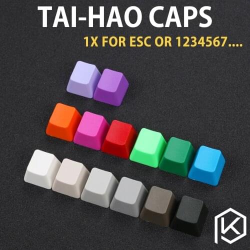 Taihao abs blank keycaps blank 1u 1x r4 r1 for diy gaming mechanical keyboard esc function white grey beige red blue red