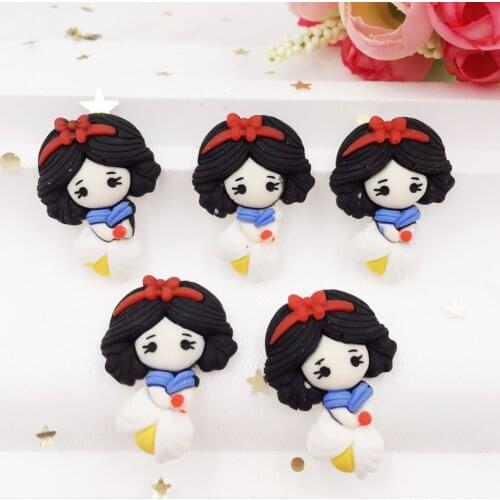 Hand Painted Resin Kawaii Colorful Girl Flatback Cabochon Stone 7PCS Scrapbook DIY Decor Home Figurine Crafts