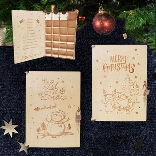 Santa Snowman DIY Perpetual Advent Calendar Wooden Christmas Countdown 24 Day Creative Home Desk Decoration Gift For girls