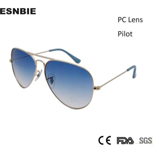 ESNBIE Classic Pilot Sunglasses 3025 Design 58mm Mens Gradient Lens oculos Male Stainless Steel Sun Glasses Men Women Vintage