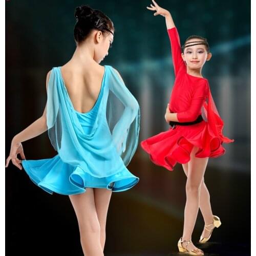 Training Girl Latin Dancewear Competition Dancing Dresses Children Cha-Cha Waltz Dance Costume Child Latin Dance Dress for Girls