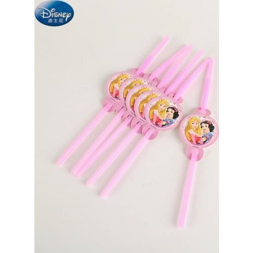 Princess Theme Party Supplies Straws Kids Birthday Party Decoration Wedding Decoration Straw Tube Eco-friendly 6pcs/lot