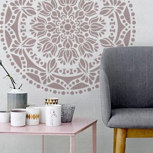 70cm - 110cm Stencil For Decor Wall Painting Living room Lock Template Large Huge Giant Mandala Indian Arabic Ethnic Round S099