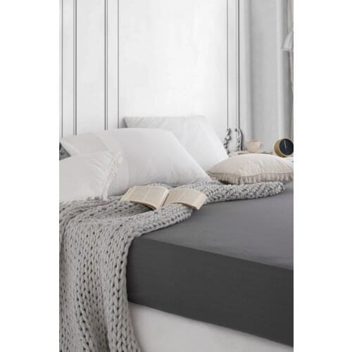 High Quality Bed for Singles Sheet Fitted Sheet 1 Piece Gray Color Solid Hot Sale Home