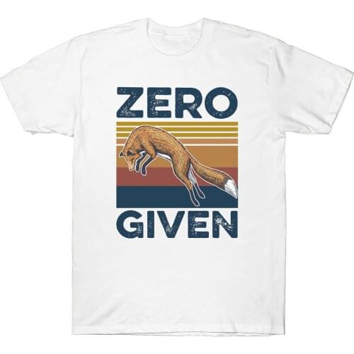 Fox Zero Given Graphic Funny Vintage Mens Short Sleeve T Shirt Retro Cotton Tee