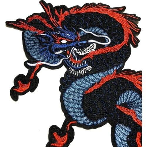 1PCS Chinese Style Animal Exquisite Black Dragon Embroidery Patch Clothes Applique for T-shirt Clothing Accessory coat Patch