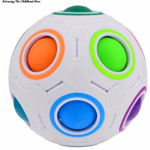 1 Pcs Creative Rainbow Football Puzzle Learning & Educational Toys For Children Kids Adult Spherical Magic Cube Toys