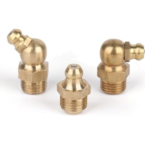 10PCS M4 M5 M6 M8 M10 M12 M14 M16 Male Thread Brass Straight Elbow Type Hydraulic Oil Zerk Grease Nipple Tube Pipe Fitting