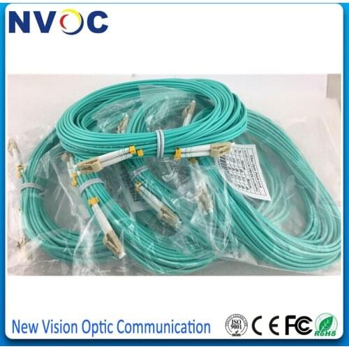 100Pcs/Lot,MM(OM4),DX,2.0mm,10M,PVC Jacket,LC UPC 10Meter Fiber Optic Jumper,LC/UPC-LC/UPC Duplex Fiber Optic Patch Cord Jumper