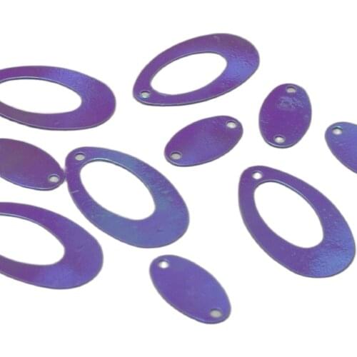 1000 Purple AB Flat Hollow Oval Loose sequins Paillettes 14X22mm Top Hole