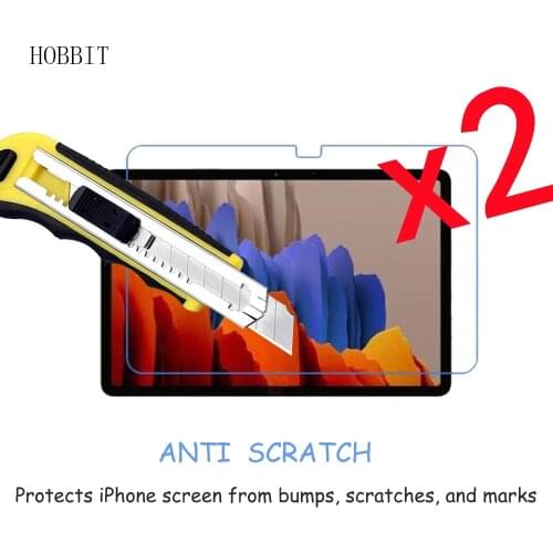 2Pcs Tablet Tempered Glass Screen Protector Cover for Samsung Galaxy Tab S7 T870 T875 HD Full Coverage Protective Film