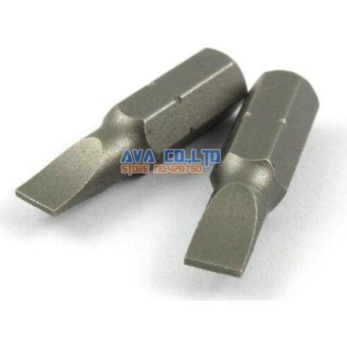 20 Pieces 5mm Head Magnetic Slotted Screwdriver Bit S2 Steel 1/4" Hex Shank 25mm Long (25mm x SL5)