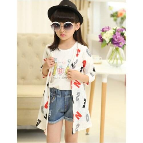 2021 Summer Childrens Clothes Baby Long-sleeved Long Style Thin Girls Cardigan Sweaters For Kids Girls Knitting Sweater Top