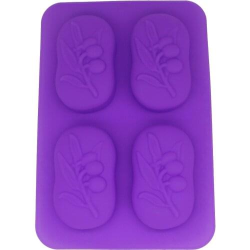 4 olive soap DIY silica gel mold hand-made soap cake mold mechanism chocolate model fruit frozen cloth Ding mold