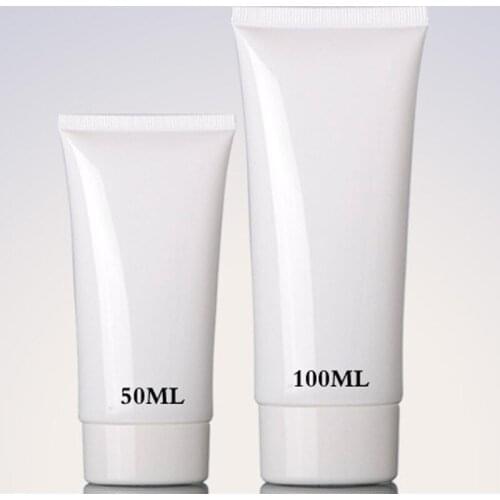 50ml 100ml Empty White Soft Tube PE Plastic Bottle Cosmetic Packaging Containers for Lotion Cream Skin Care Emulsion 30pcs/lot