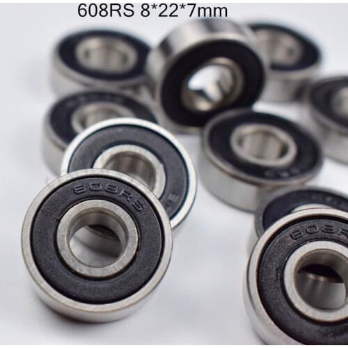 608 608RS 8*22*7(mm) 10pieces bearing free shipping ABEC-5 bearings 10pcs rubber Sealed Bearing 608 608RS chrome steel bearings