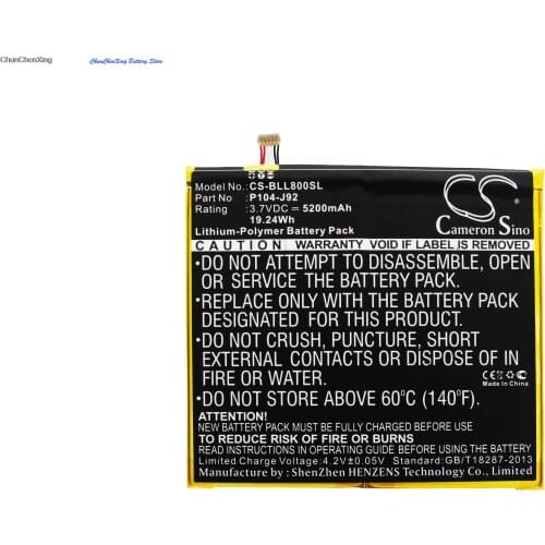 Cameron Sino 5200mAh Battery P104-J92 for BLU L800, L800L, Life View TAB