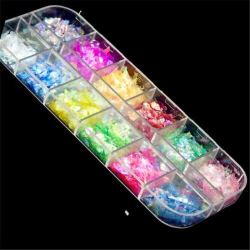 Irregular Sequins Glass Broken Decals 3D Diy Sweet Color Candy Paper Tin Foin Flakes Nails Decorations Accessories New Arrive