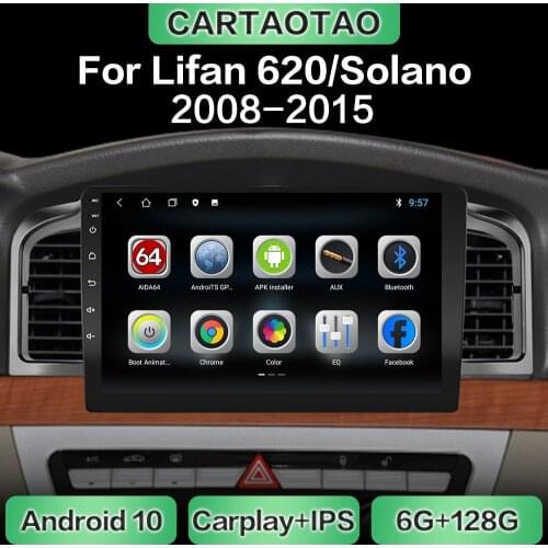 Android 10.0 car radio GPS navigation WiFi CarPlay multimedia player for Lifan 620/Solano 2008 2009-2015 DSP RDS IPS NO DVD 2din