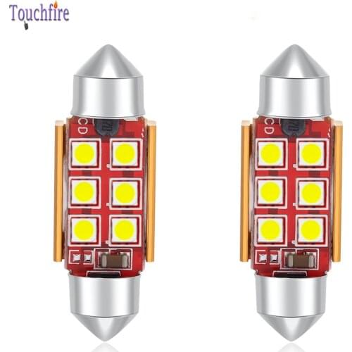 100PCS Auto C5W Festoon 31/36/39/41mm Canbus Car Bulb Reading Dome Interior 3030smd 6Led License Plate Light wholesale 12-24V