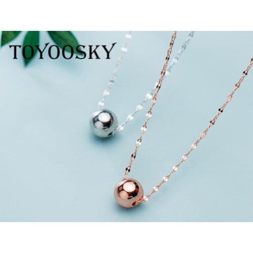 100% Real 925 Sterling Silver 8mm Smooth Bead Ball Pendant Necklace Chain Charming for Women Hot Fine Jewelry Gift