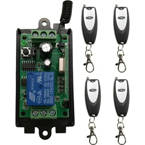 DC 9V 12V 24V 1 CH 1CH RF Wireless Remote Control Relay Switch Security System 315/433.92 MhZ Garage Doors window lamp/ shutters