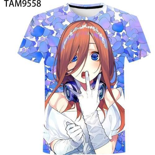 Summer Fashion Streetwear Men T-shirt Anime The Quintessential Quintuplets 3d Printed t shirt Women Hip hop tees Boys shirts Top