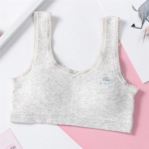Girls Bra Cotton Kids Sports Bra Breathable Bustier For Girls Childrens Sport Bras Soft Padded Bra Without Underwire