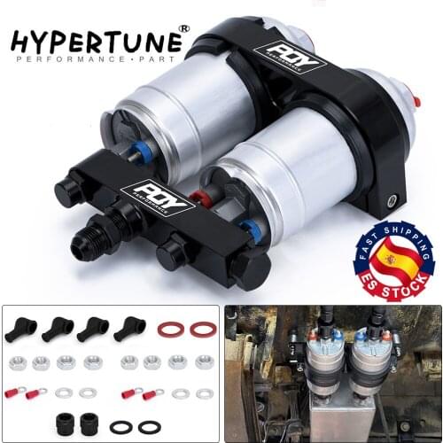 Hypertune - One PC Double hole HT fuel pump bracket with logo + two pieces 044 fuel pump 300LPH HT-LD2642+FPB044