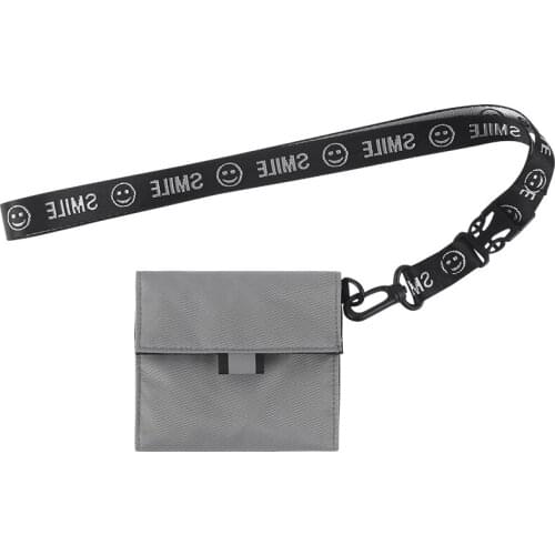 Credit card purse with detached neck hanging strap RFID multi layer wallets for Men Women