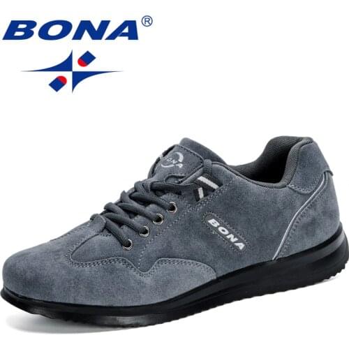 BONA New Arrival Style Men Walking Shoes Lace Up Men Sport Shoes Outdoor Jogging Sneakers Comfortable Light Soft Free Shipping