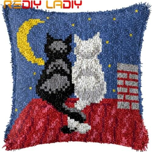 Latch Hook Cushion Happy Winnie Pre-Printed Canvas Cushion Cover Acrylic Yarn Crochet Pillow Case Kits Hobby & Crafts Home Decor