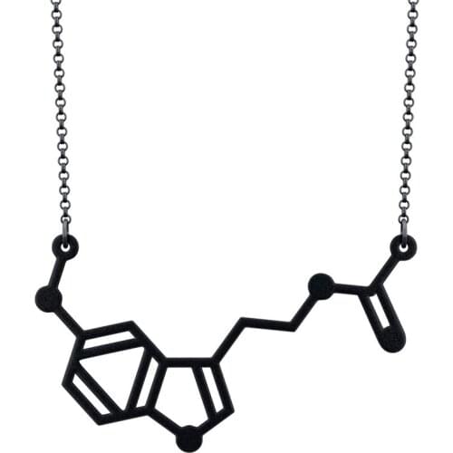Melatonin Molecule Necklace Color free Choice Silver or Gold or Matte Black