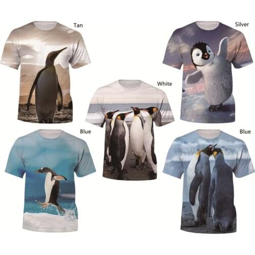 Fashion Animal Penguin 3D Printing Short-sleeved T-shirt Summer Men and Women Interesting Trend Casual T-shirt XS-5XL