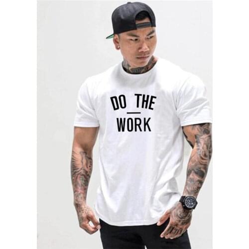 Muscle guys Fitness Mens T Shirts gym clothing Bodybuilding Clothes Men Cotton Fashion Sports T Shirt Men plus size