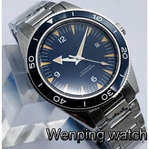 Corgeut 41mm Mens Top Luxury High Quality Mechanical Watch Sapphire Crystal Blue Sterile Dial Waterproof Mens Automatic Watch