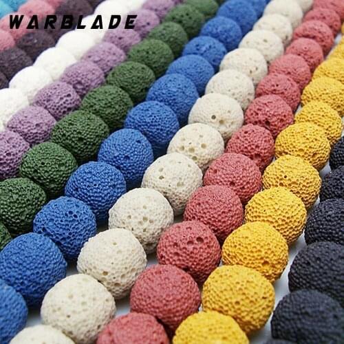 Natural Frosted Volcanic Stone Beads Glossy Black Rock Lava Round Loose Beads 6-16mm For DIY Necklace Bracelet Jewelry Making