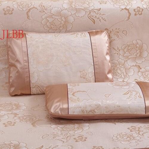Home textil Summer ice-silk pillowcase 2pcs/lot light golden pillow cover Summer style flora pillowslip endless 48*74 pillowcase