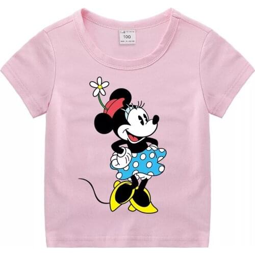 Summer New Baby Girl Clothes Cartoon Minnie Mouse T shirt Joker Casual Fashion Kids T-shirt Boy Tops Tees Children Clothing