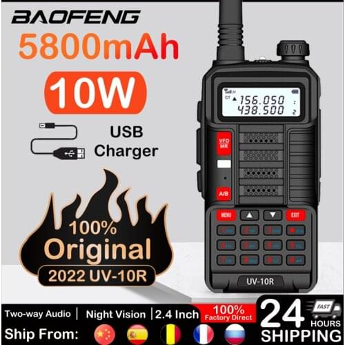 Baofeng New Professional Walkie Talkie UV 10R 10km 128 Channels VHF UHF Dual Band Two Way CB Ham Radio Baofeng UV-10R