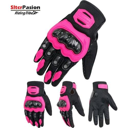 2021 Riding Motorcycle Gloves Breathable Protective Touch Operation Antislip for Women Men Female Unisex Black Green Red Pink