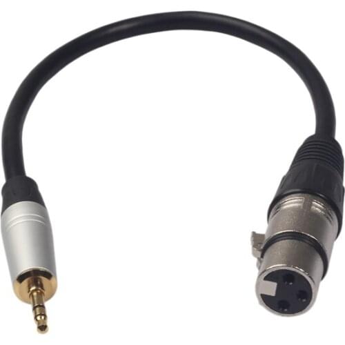 Xlr 3Pin Female To 3.5Mm 1/8 Inch Trs Male Connector o Adapter Cable for Mixer Amplifier Mixing Console Microphone 0.3 Meter