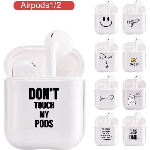 Latest Simple Dont Touch Text Wireless Earphone Case for AirPods 1 2 Cases Soft Silicone Clear Headphones Cover Protective Case