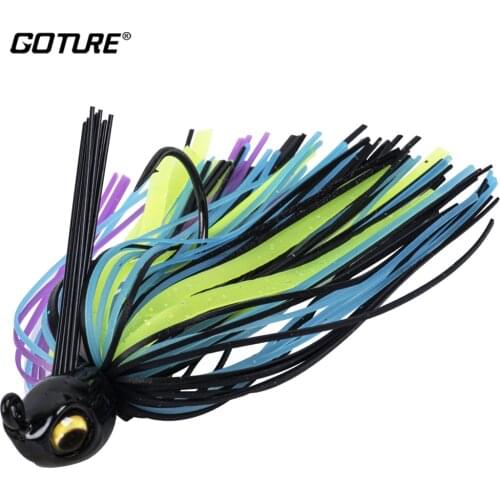 Goture Fishing Lure Premium Swim Jig with Soft Silicone Skirt 3D Eyes and Mustad Hook